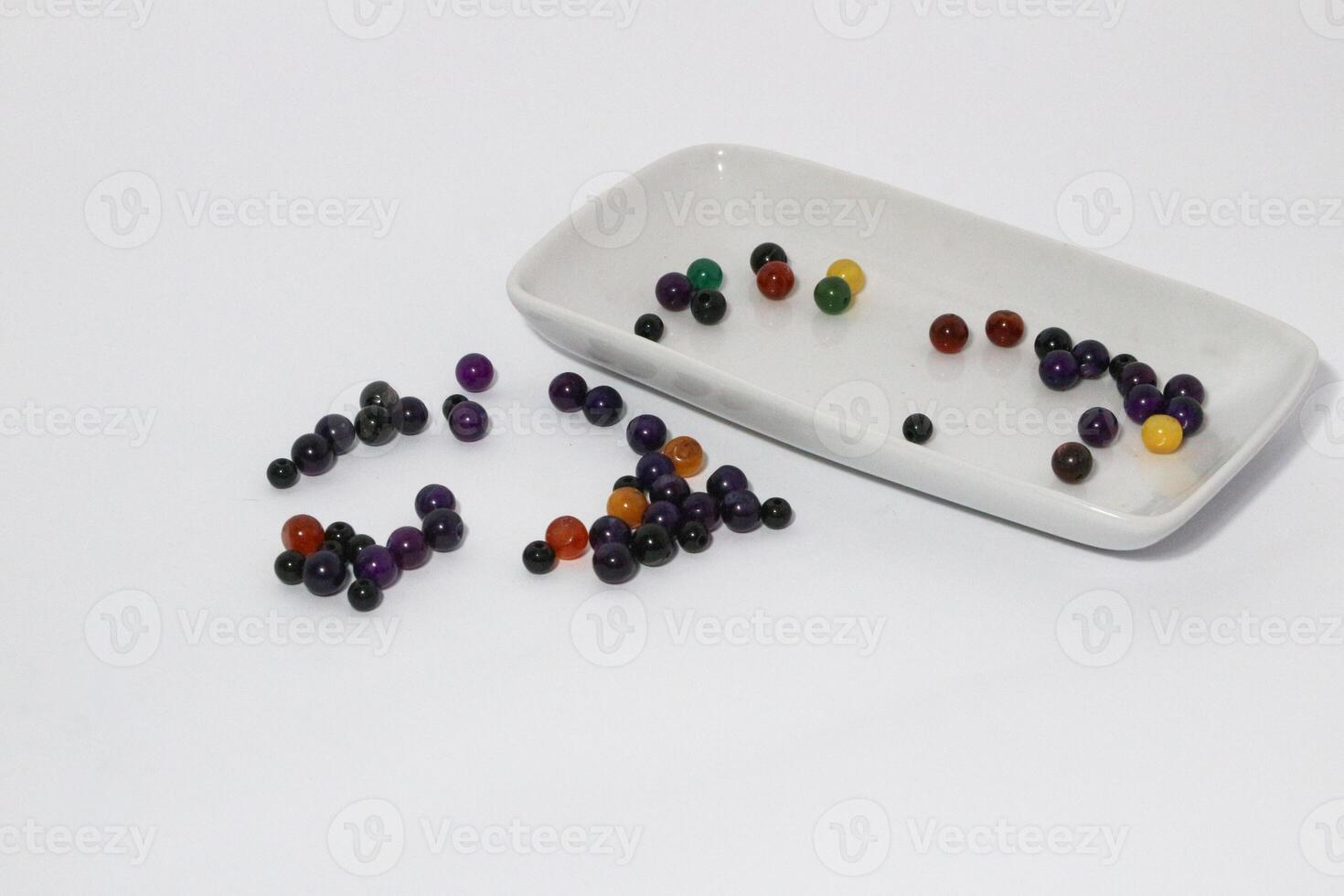 Colorful Beads Background. Background pattern of multicolor beads.Palette of colors beads. photo