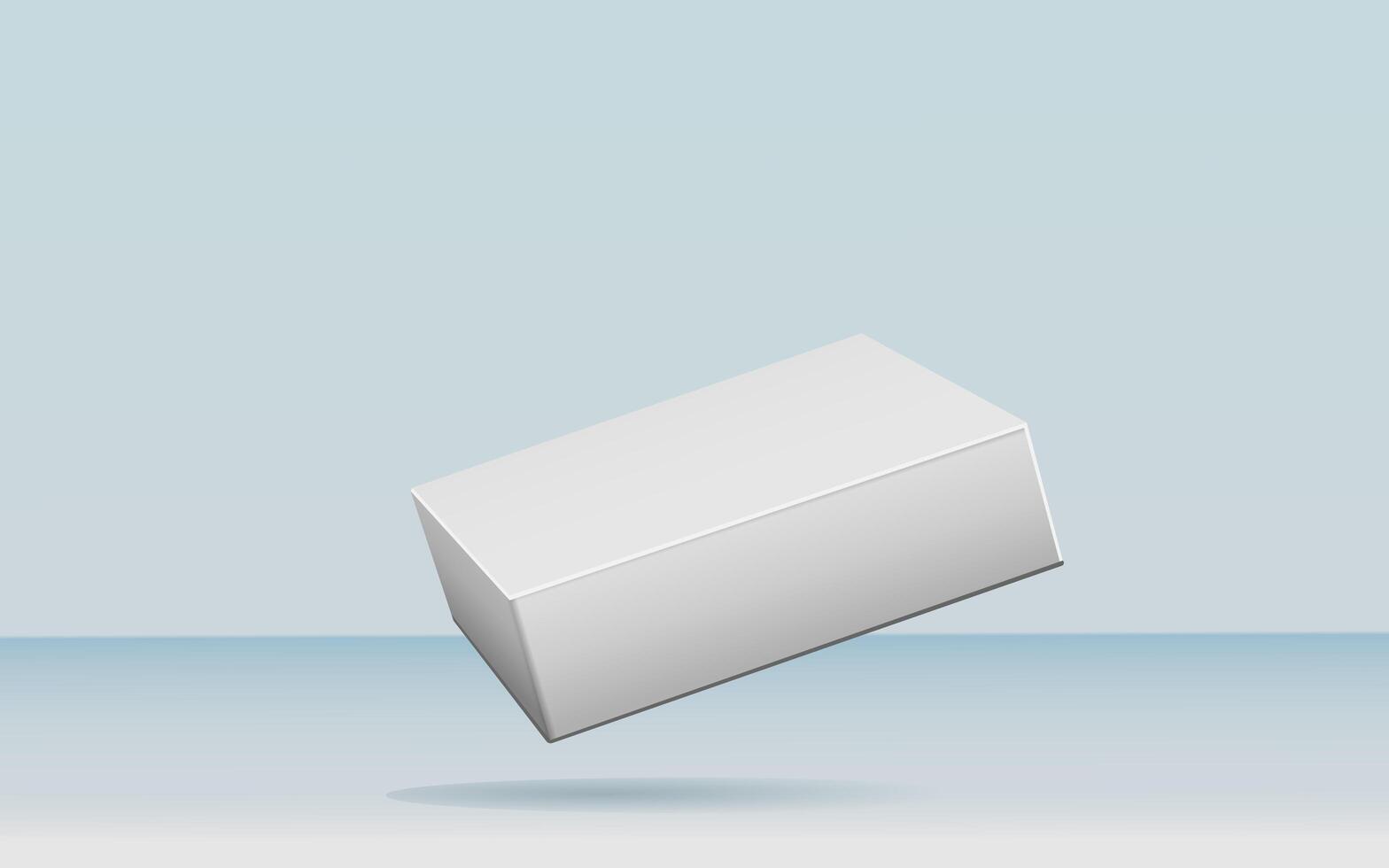 3d rendering realistic white box packaging mockup in studio background. Product mock up modern concept photo