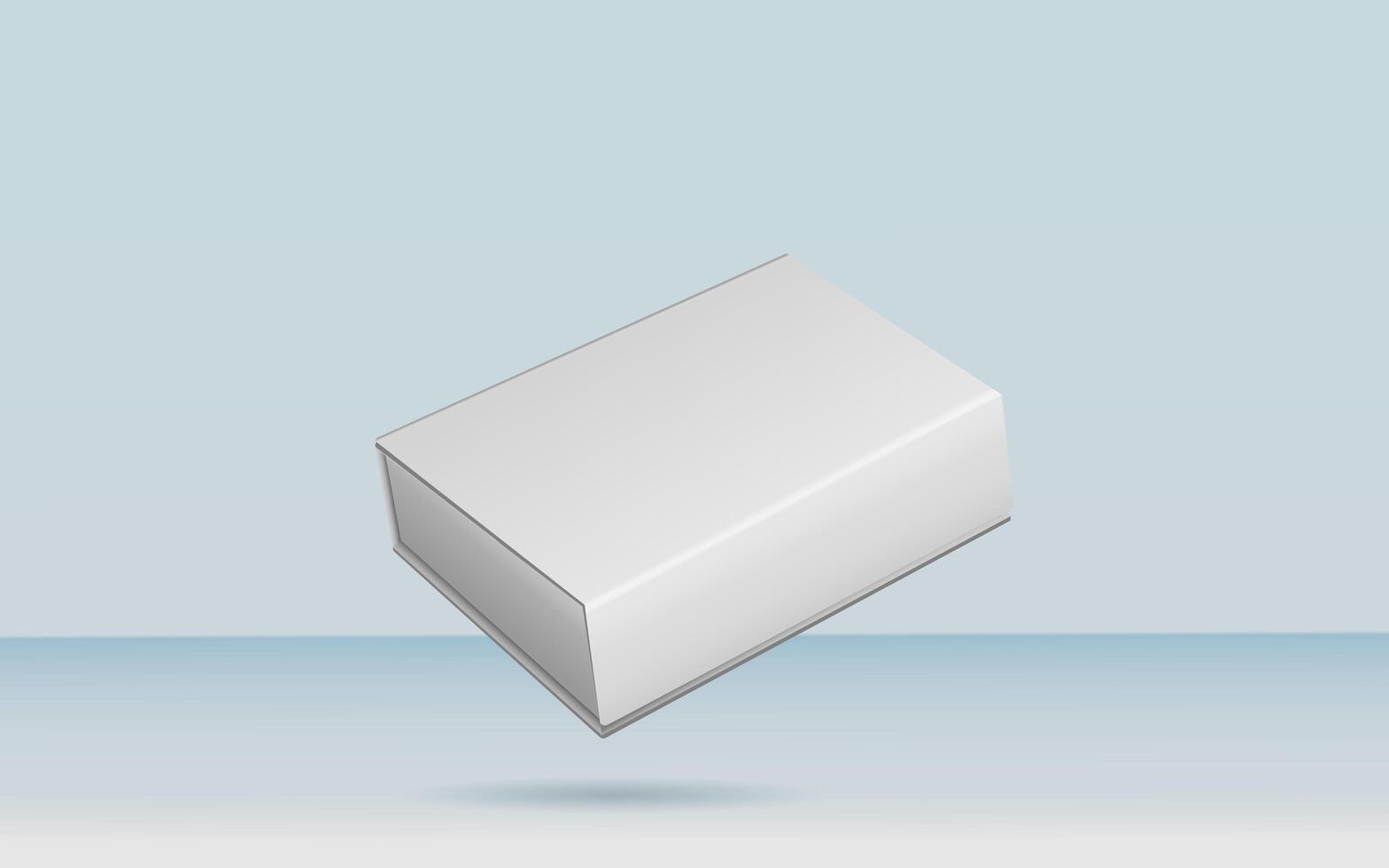 3d rendering realistic white box packaging mockup in studio background. Product mock up modern concept photo