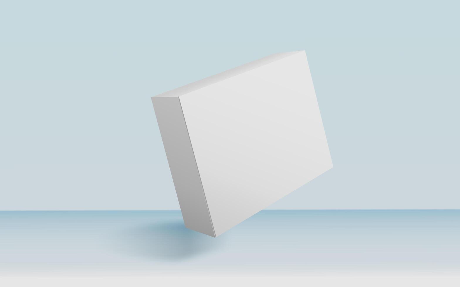 3d rendering realistic white box packaging mockup in studio background. Product mock up modern concept photo