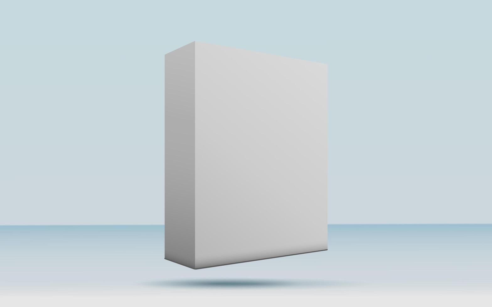3d rendering realistic white box packaging mockup in studio background. Product mock up modern concept photo