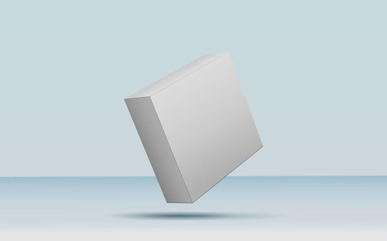 3d rendering realistic white box packaging mockup in studio background. Product mock up modern concept photo