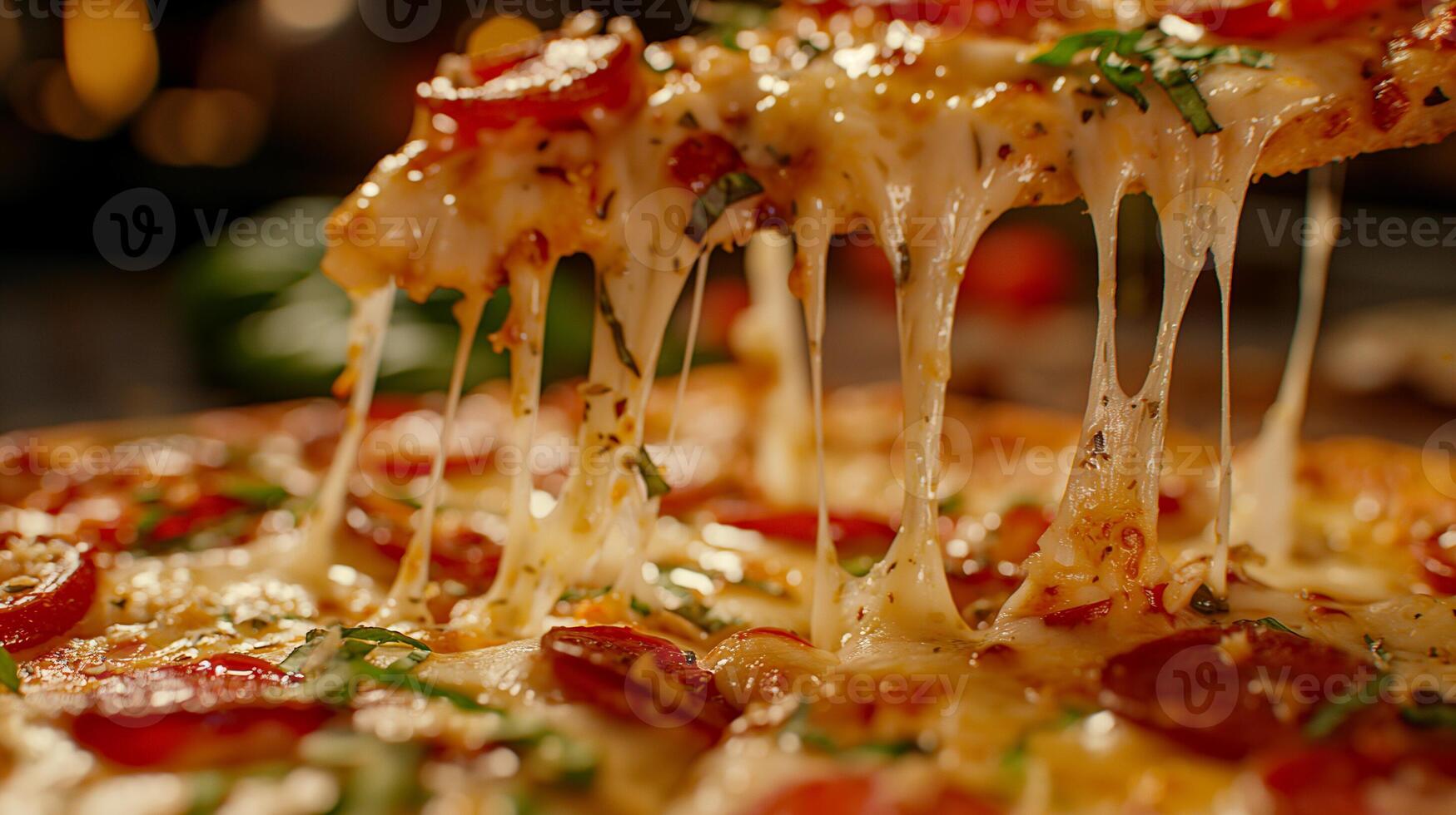 Pizza with mozzarella cheese, olives and tomato sauce photo