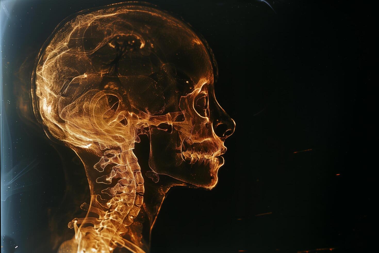 Lateral view of Computed Tomography Angiography CTA of brain, A method of 3D data Maximum Intensity Projection MIP of the Circle of Willies include anterior and posterior circulation photo