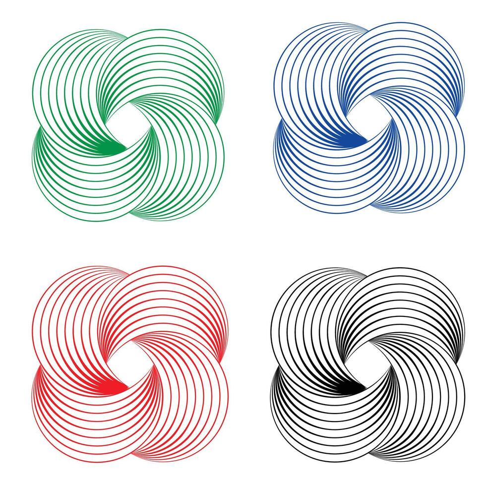 Geometric Spiral Logo Vortex Art Spirals Icon colorful variant with white background vector