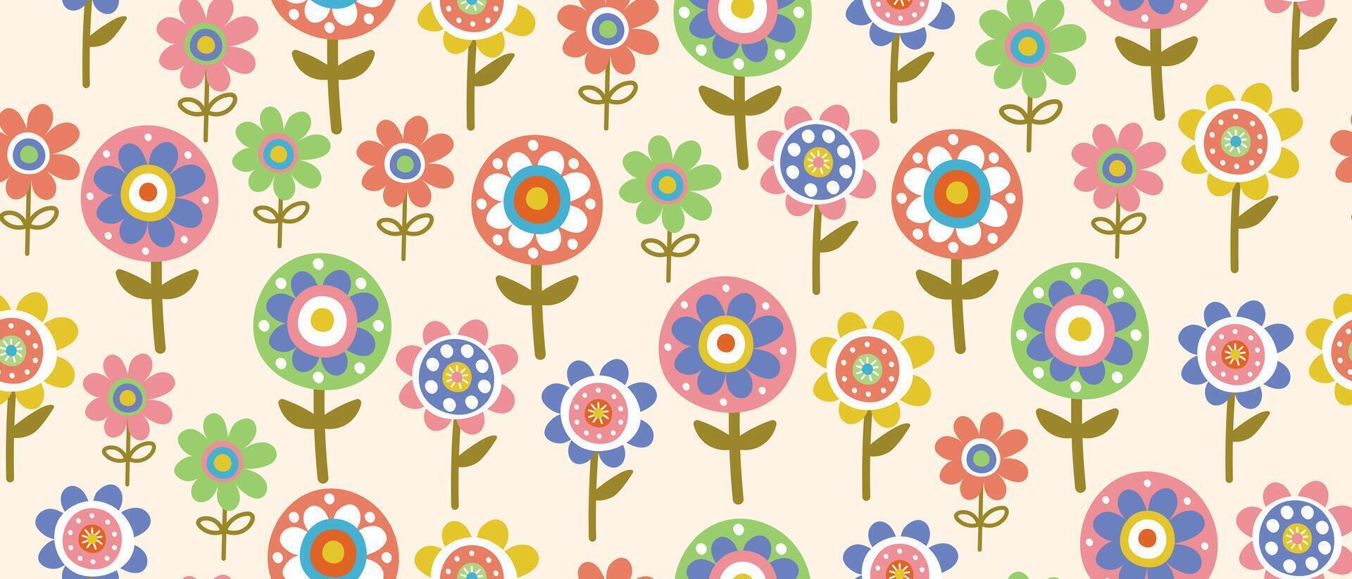 Seamless background with creative creative flowers. Bright unusual creative flowers. vector