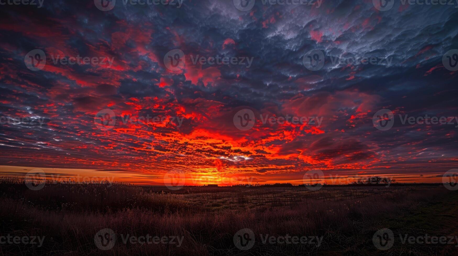 Breathtaking panoramic view of the sunset photo
