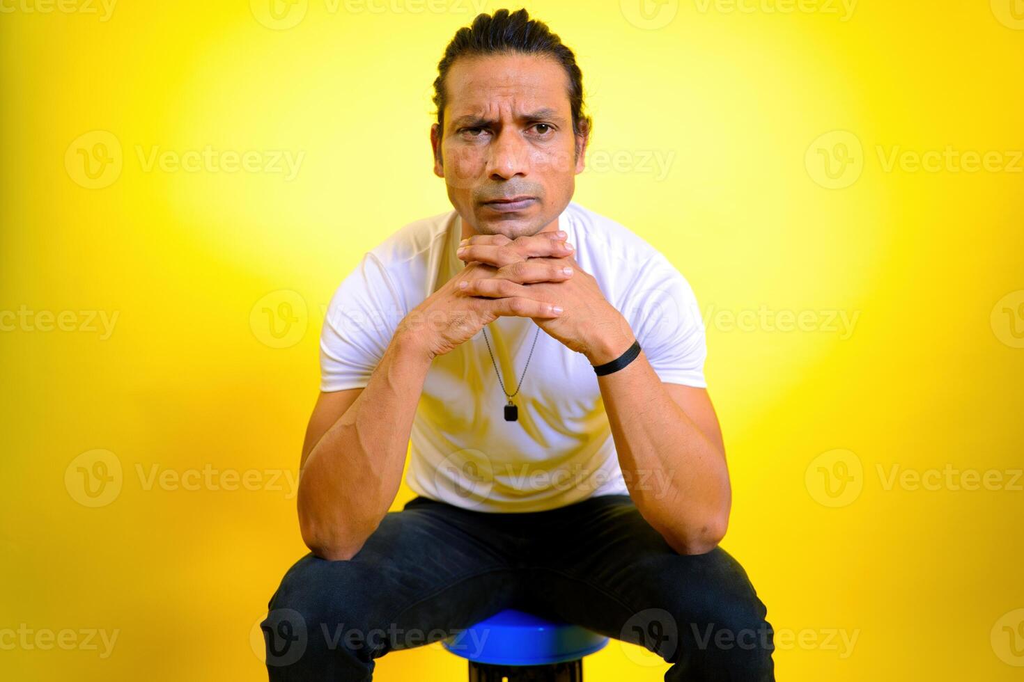 Middle aged man with a serious expression photo