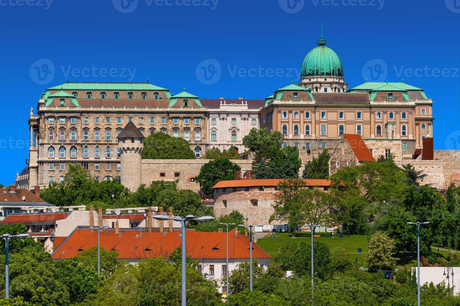 View of the Buda Castle, the historical castle and palace complex in Budapest. photo