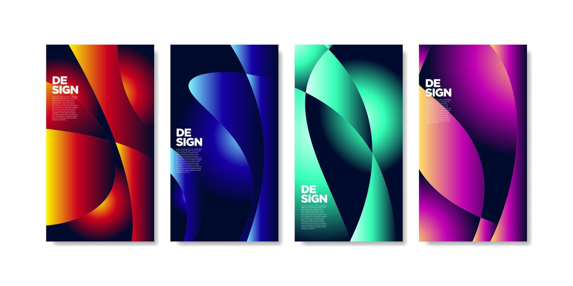 Set of modern social media business templates vector