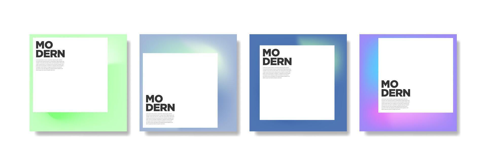 Set of modern post business templates vector