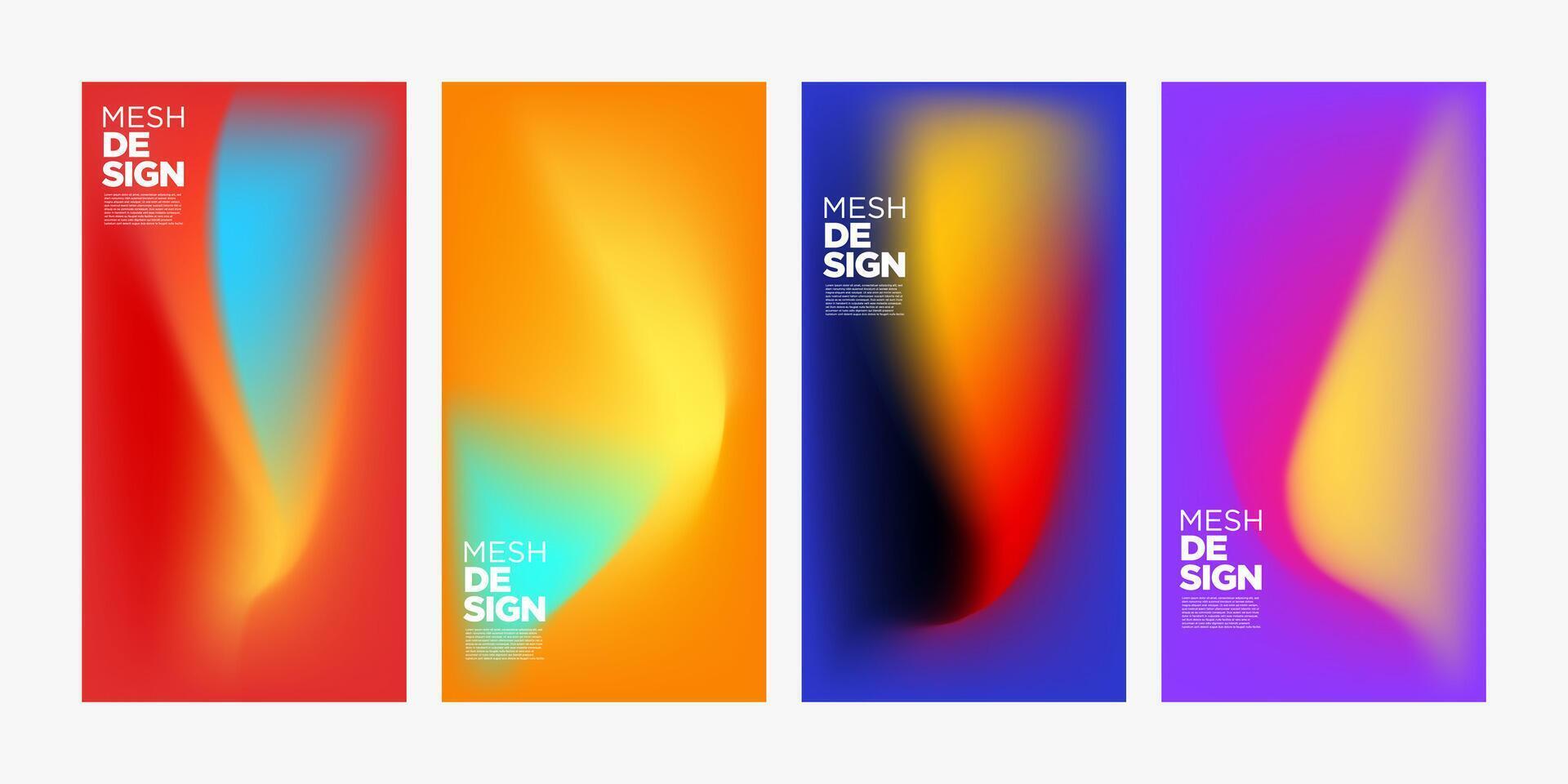 Collection of social media background templates. Gradient mesh technique. Social media templates for banners, flyers, posters, brochures, Instagram posts, etc. vector