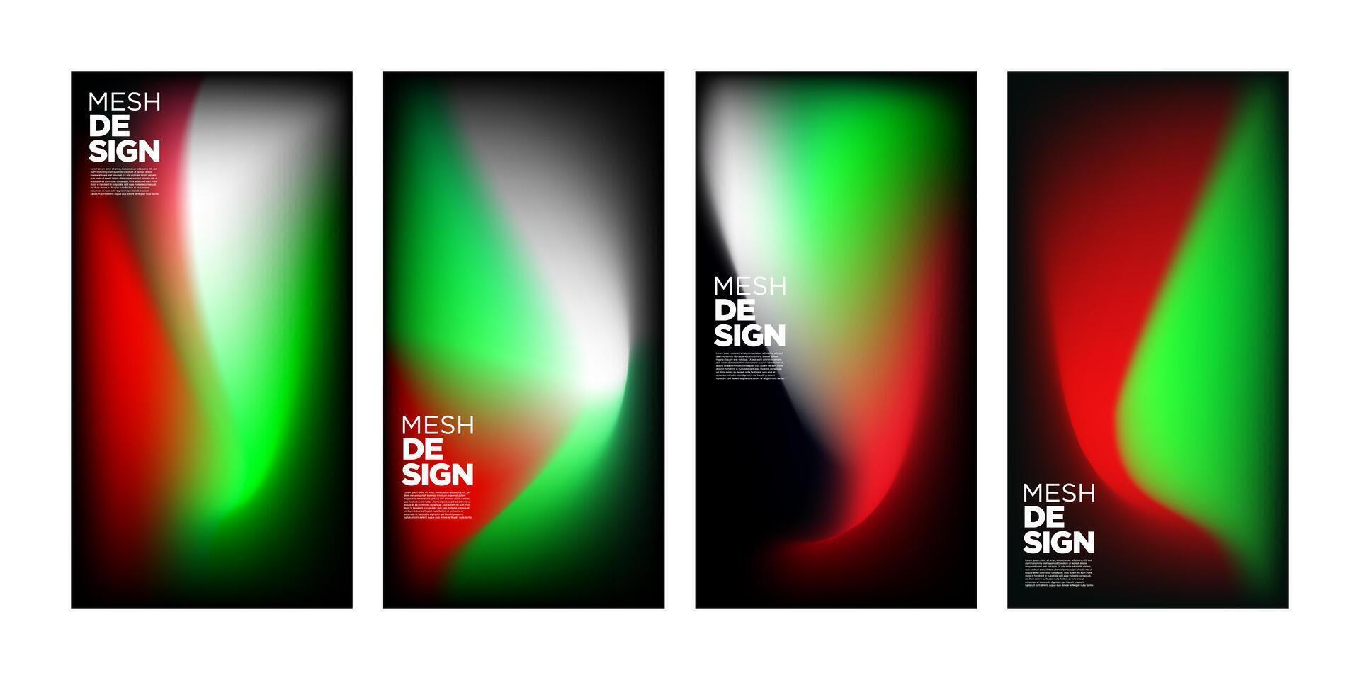 Collection of black green red white social media background templates. Social media templates for banners, flyers, posters, brochures, Instagram posts, etc. vector