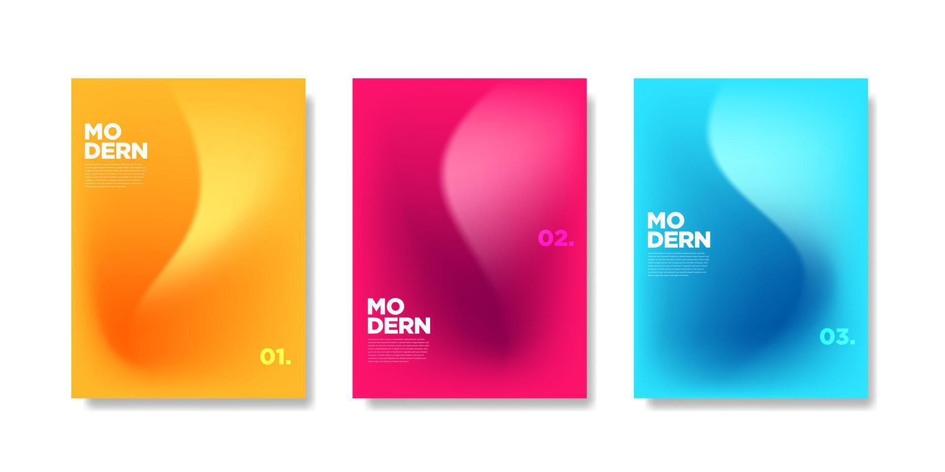 Set of modern gradient mesh background business templates vector
