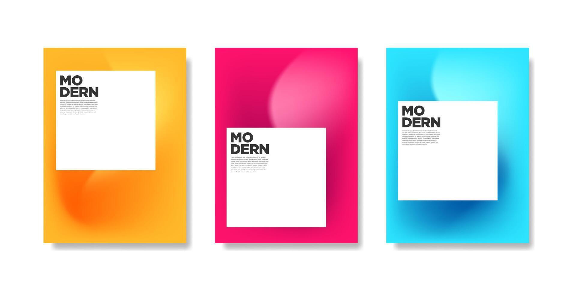 Set of modern gradient mesh background business templates vector