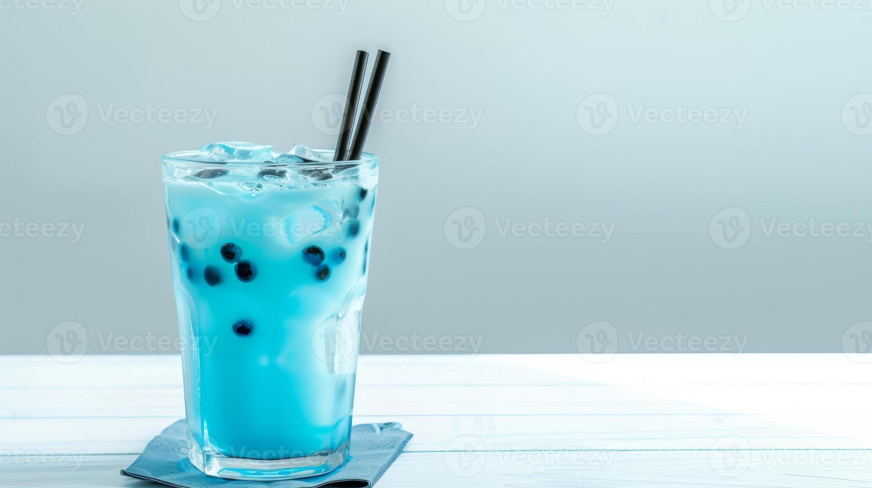 Summer vacation blue cold drink with pearls photo