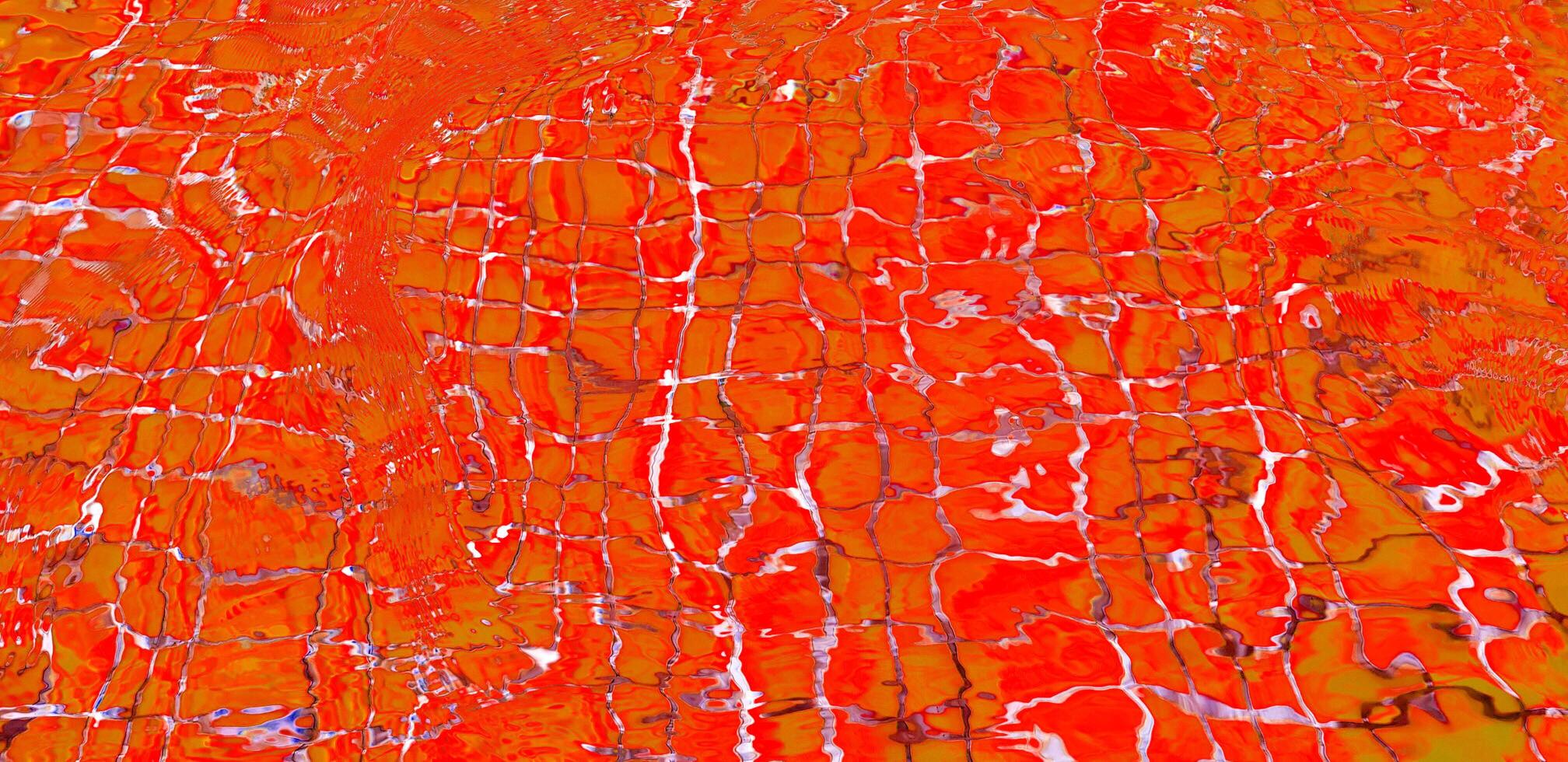Wave or red ripple water in swimming pool with sunlight reflection for background. Art or Abstract and colorful Wallpaper concept. photo