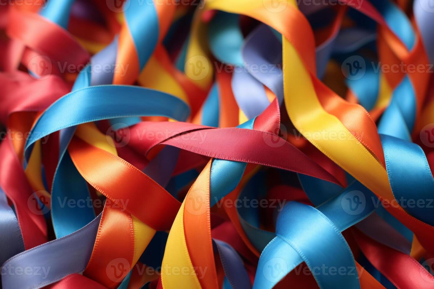 2 April world Autism Awareness Day colorful ribbons pattern background. use to background, banner, placard, card, and poster design template. photo
