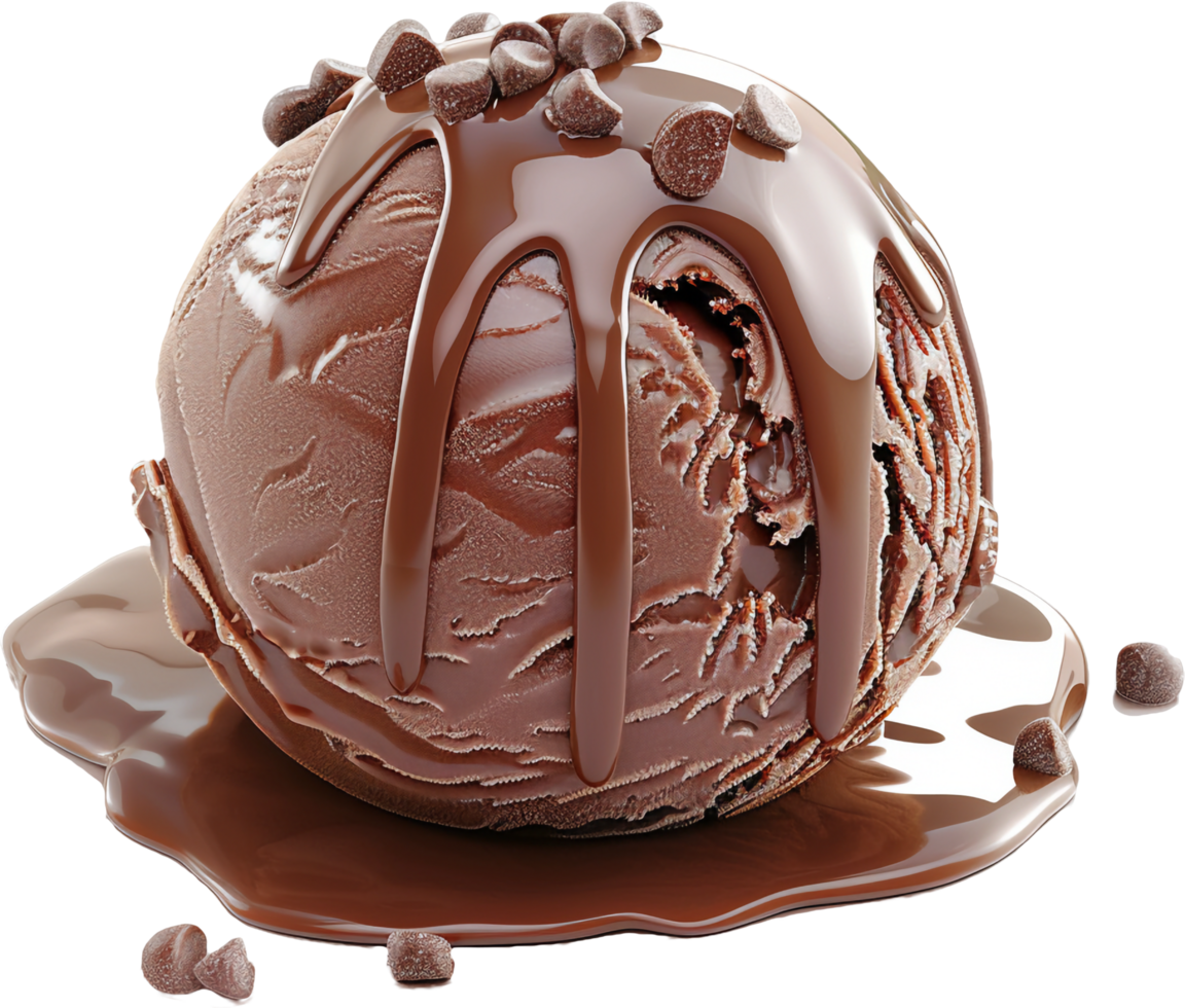 Chocolate Ice Cream with Chocolate Syrup. png