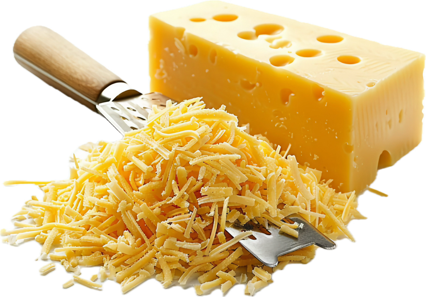 Pile of Shredded Yellow Cheese. png