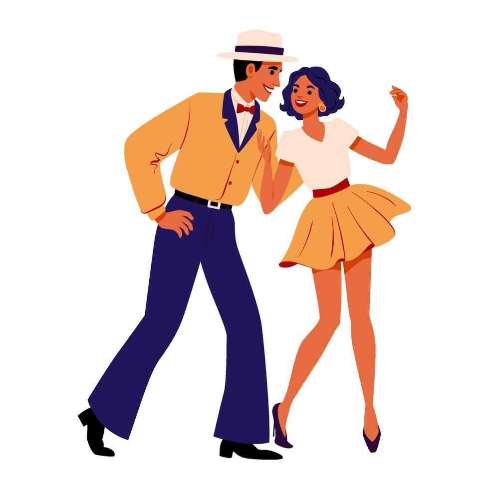 Swing Dancing Couple flat style vector