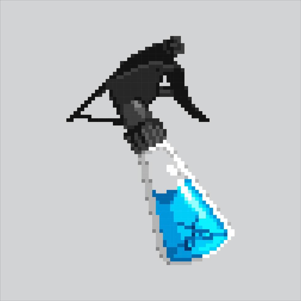 Pixel art illustration Water Spray. Pixelated Bottle Sprayer. Barber Water Bottle Sprayer pixelated for the pixel art game and icon for website and game. old school retro. vector