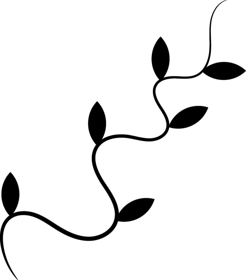 Wavy plant branch line art vector