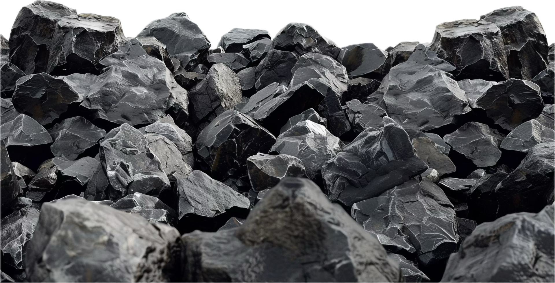 Large Black Rocks with Rough Texture. png