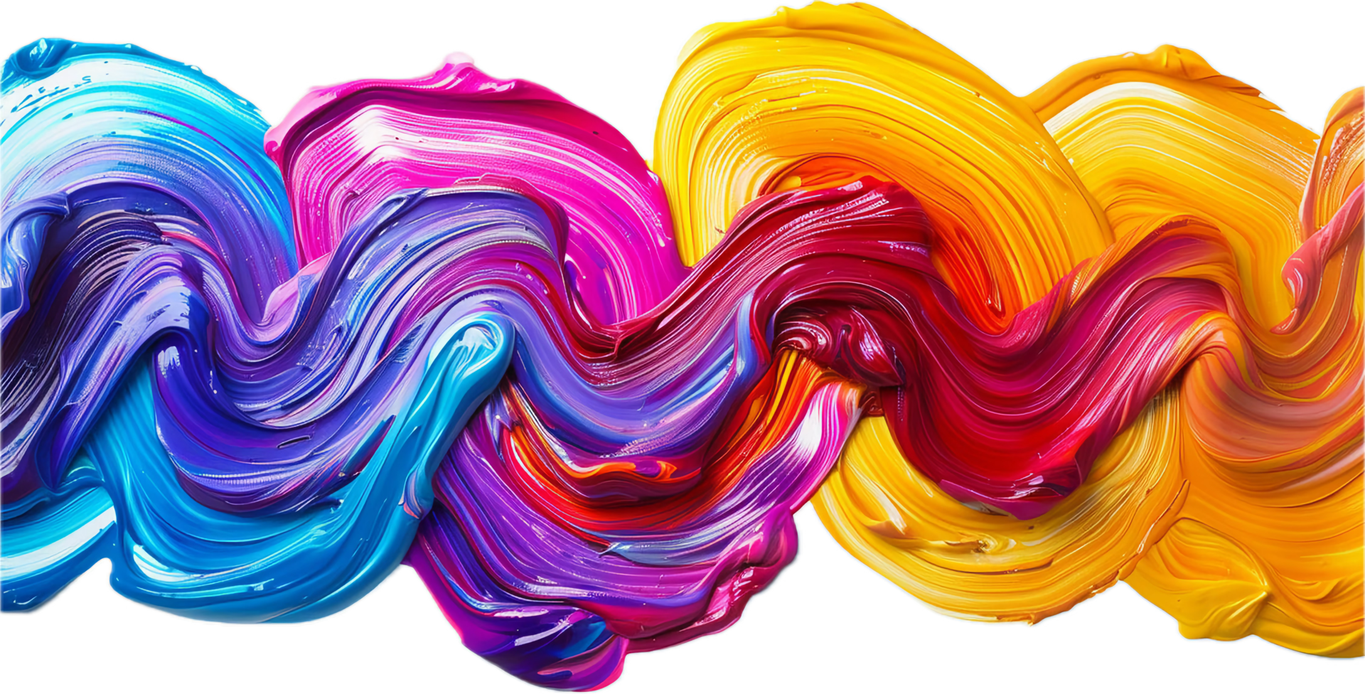 Vibrant Swirls of Multicolored Paint Strokes. png