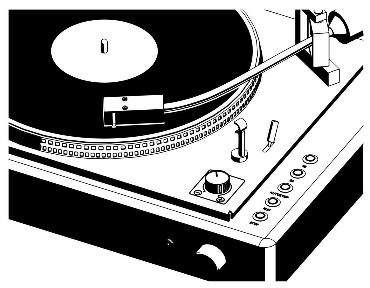 Turntable vinyl close up vector