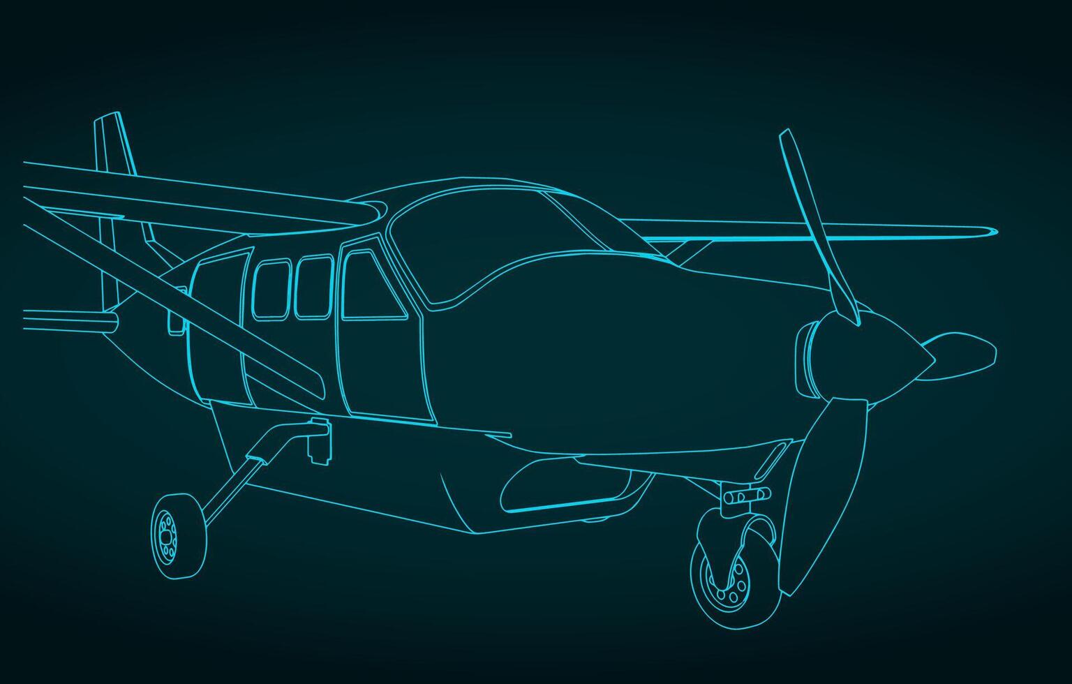 Light turboprop aircraft vector