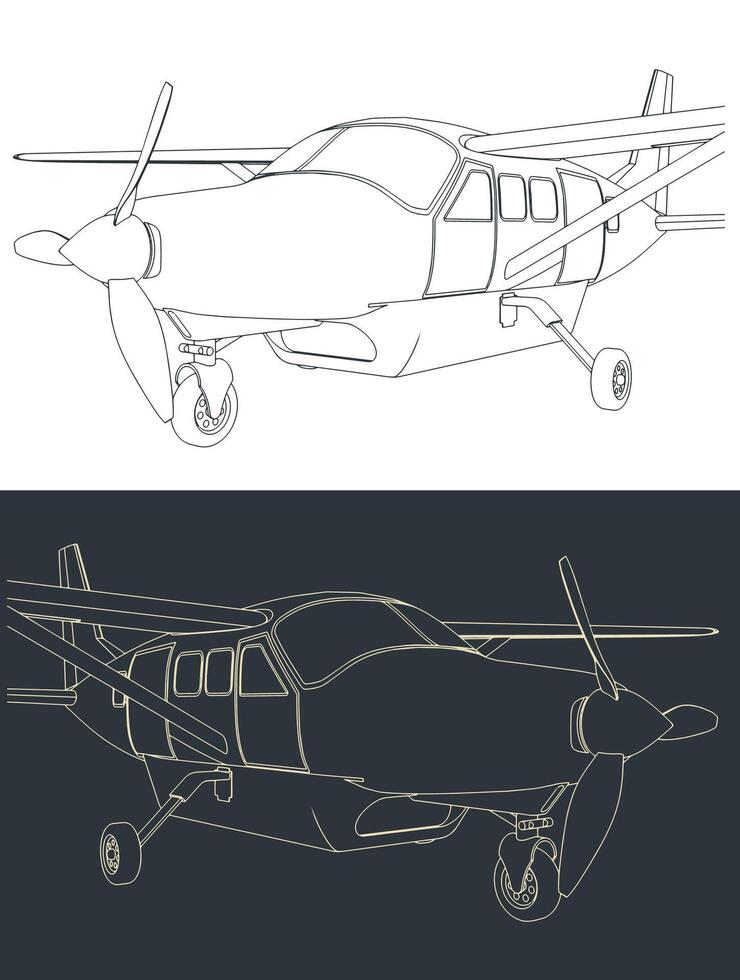 Light turboprop private aircraft vector