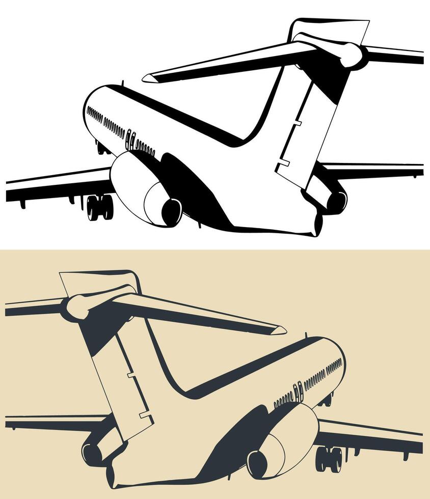 Passenger aircraft close up vector