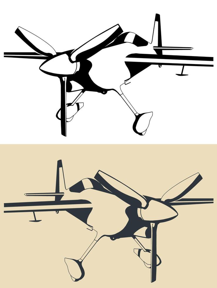 Light sport aircraft close-up vector