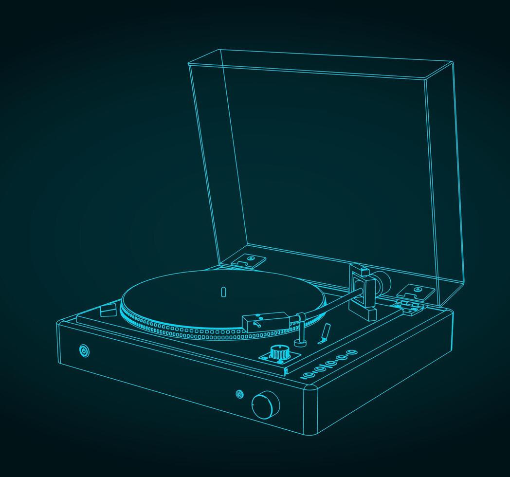 Turntable vinyl illustration vector