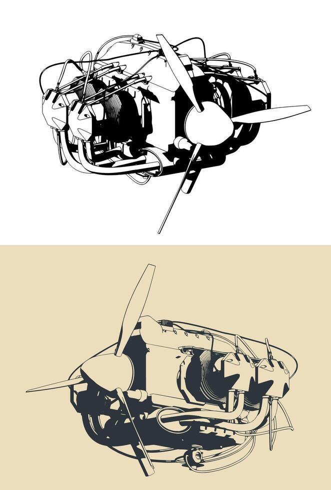 Aircraft flat type engine vector