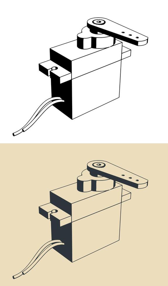 Servo motor illustrations vector