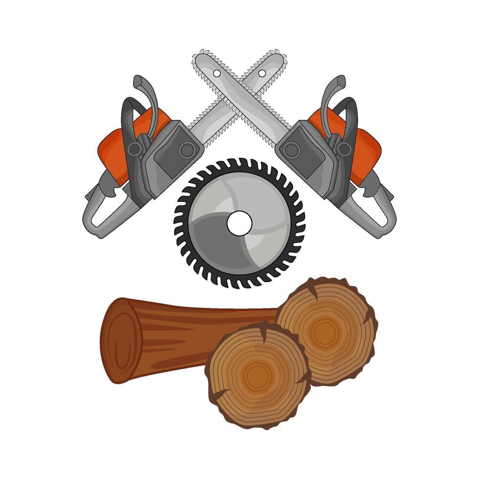 illustration of chainsaw vector
