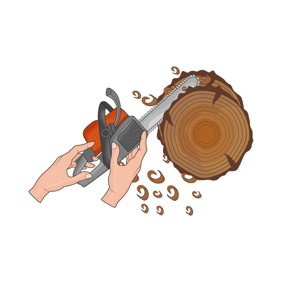 illustration of chainsaw vector