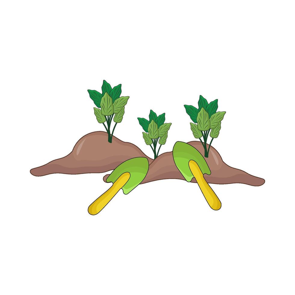 illustration of digging garden vector