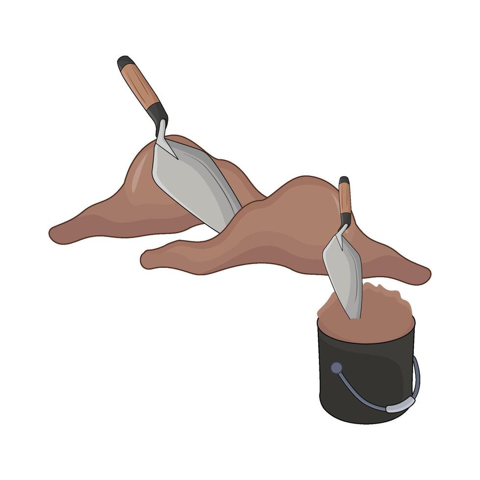 illustration of shovel and bucket vector