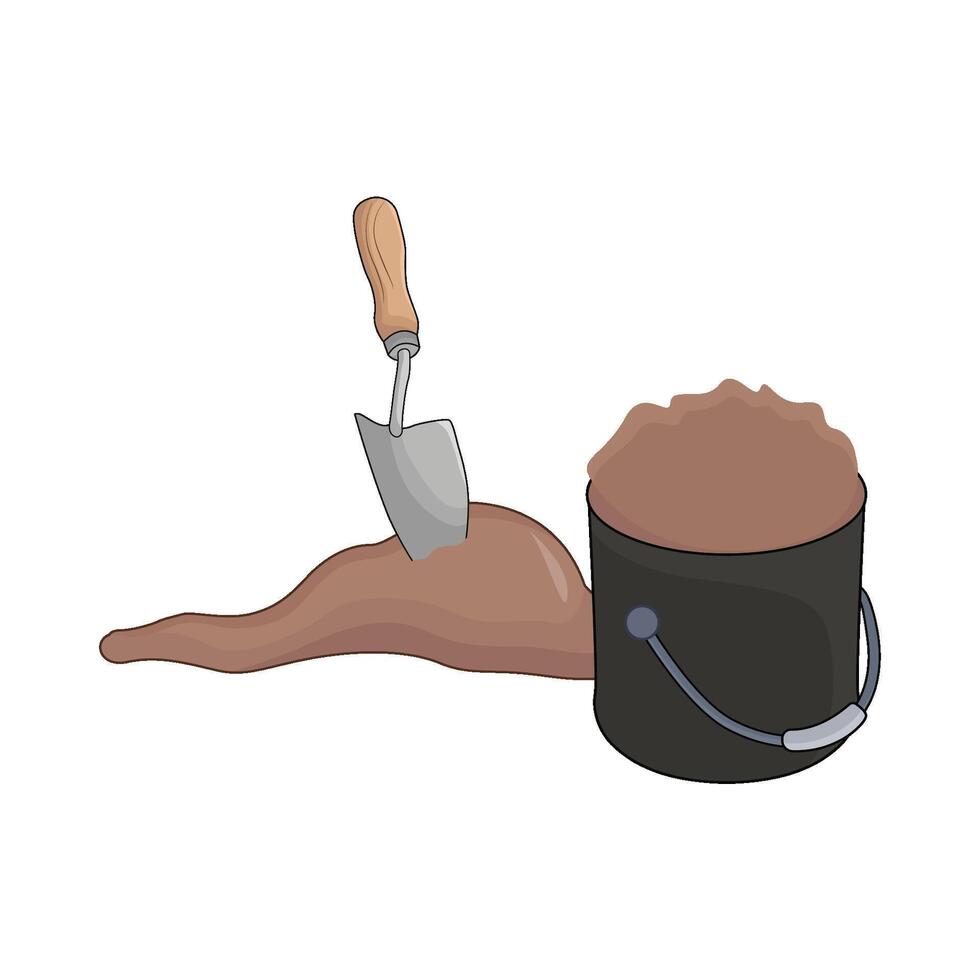 illustration of shovel and bucket vector
