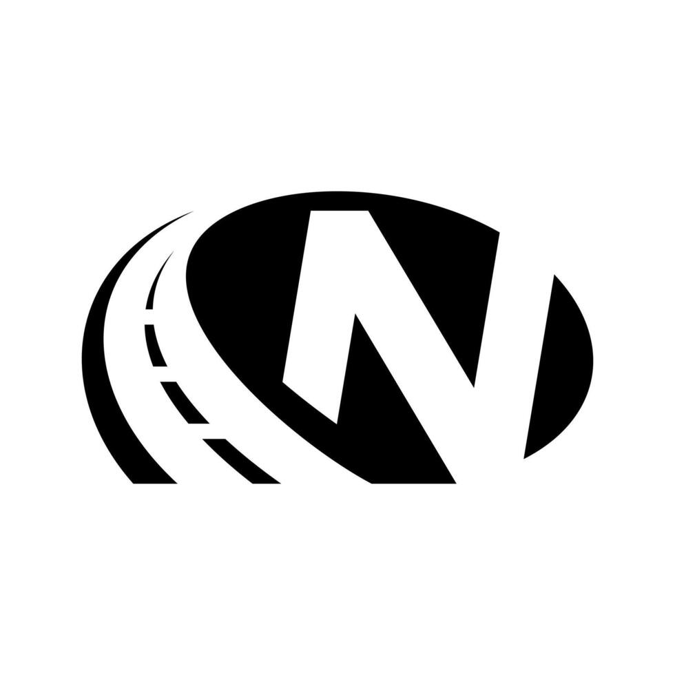 Modern Initial N Road Logo vector