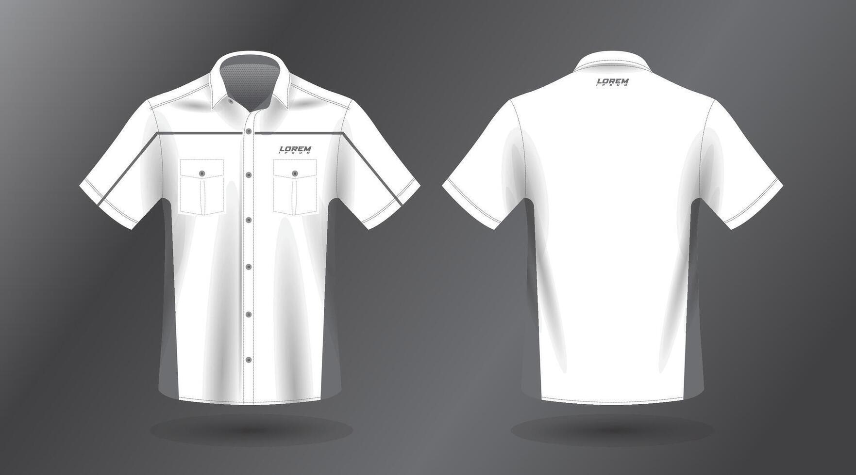short sleeve work shirt vector