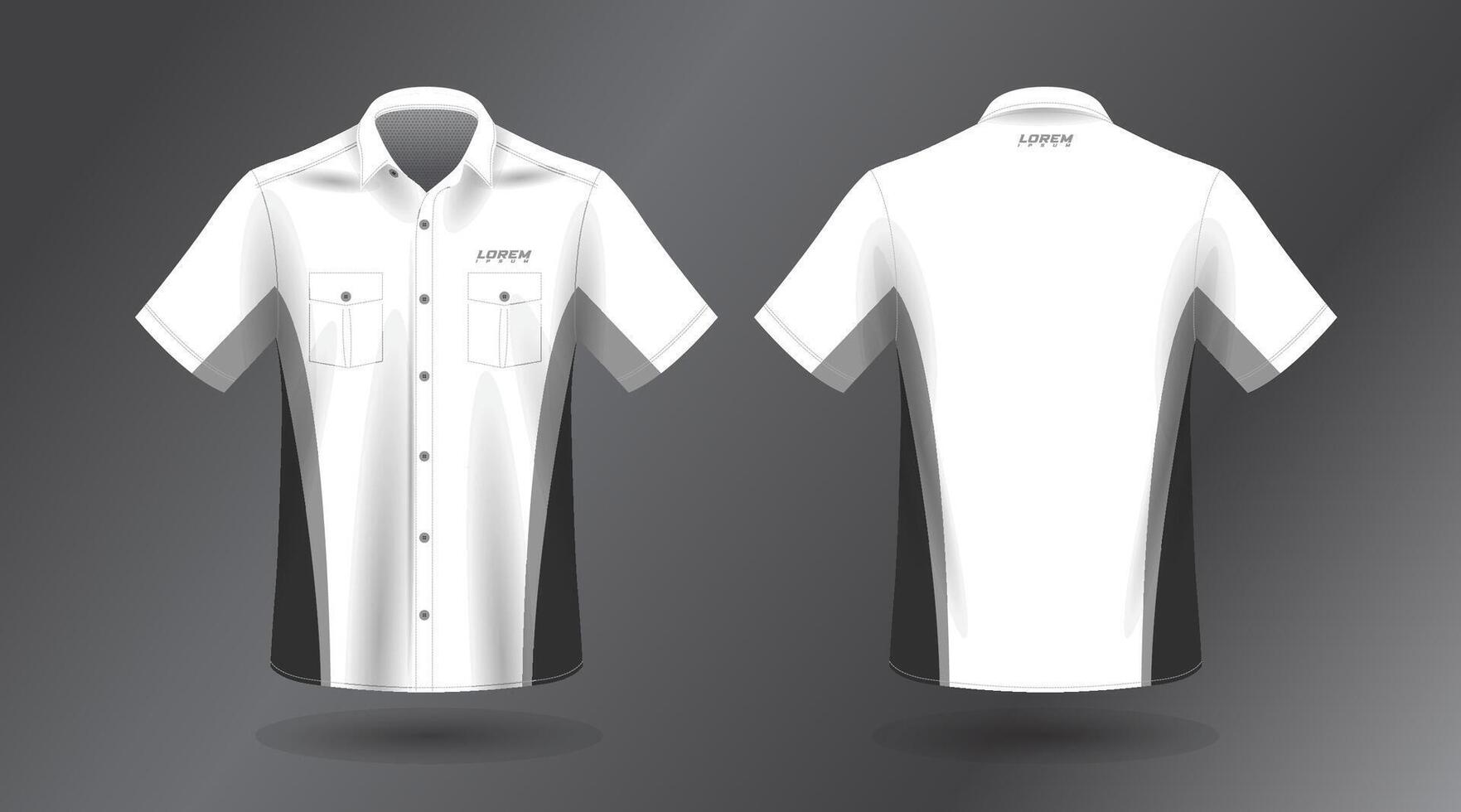 short sleeve work shirt vector