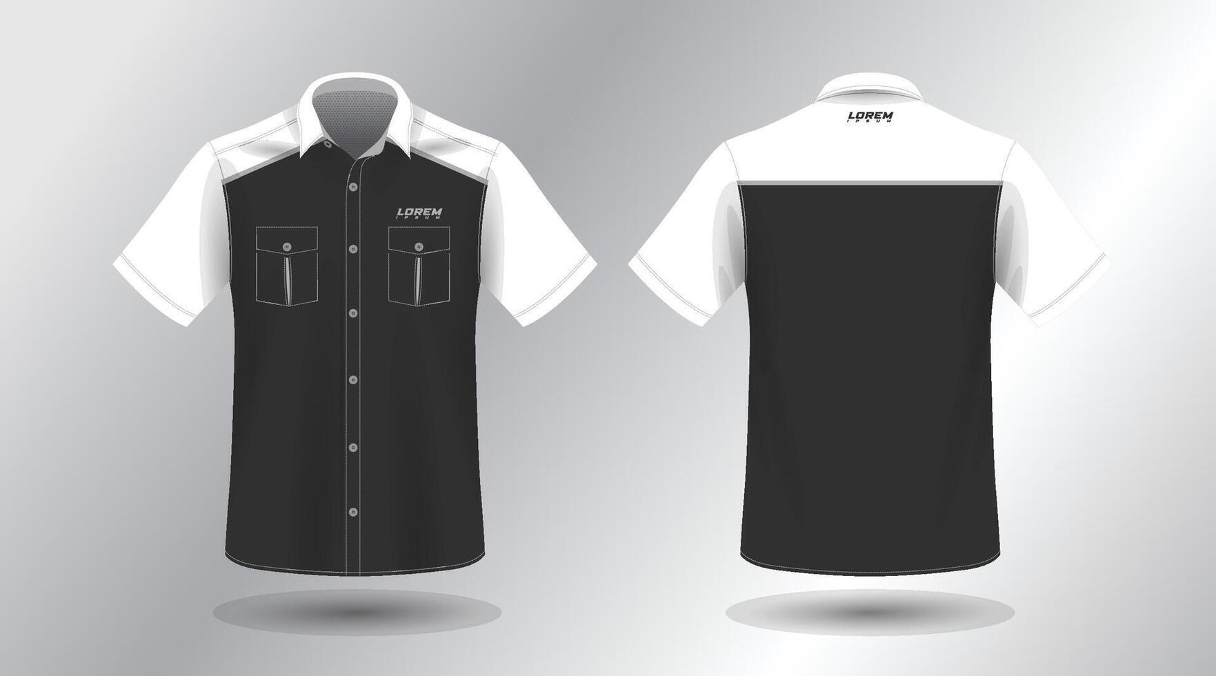 short sleeve work shirt vector