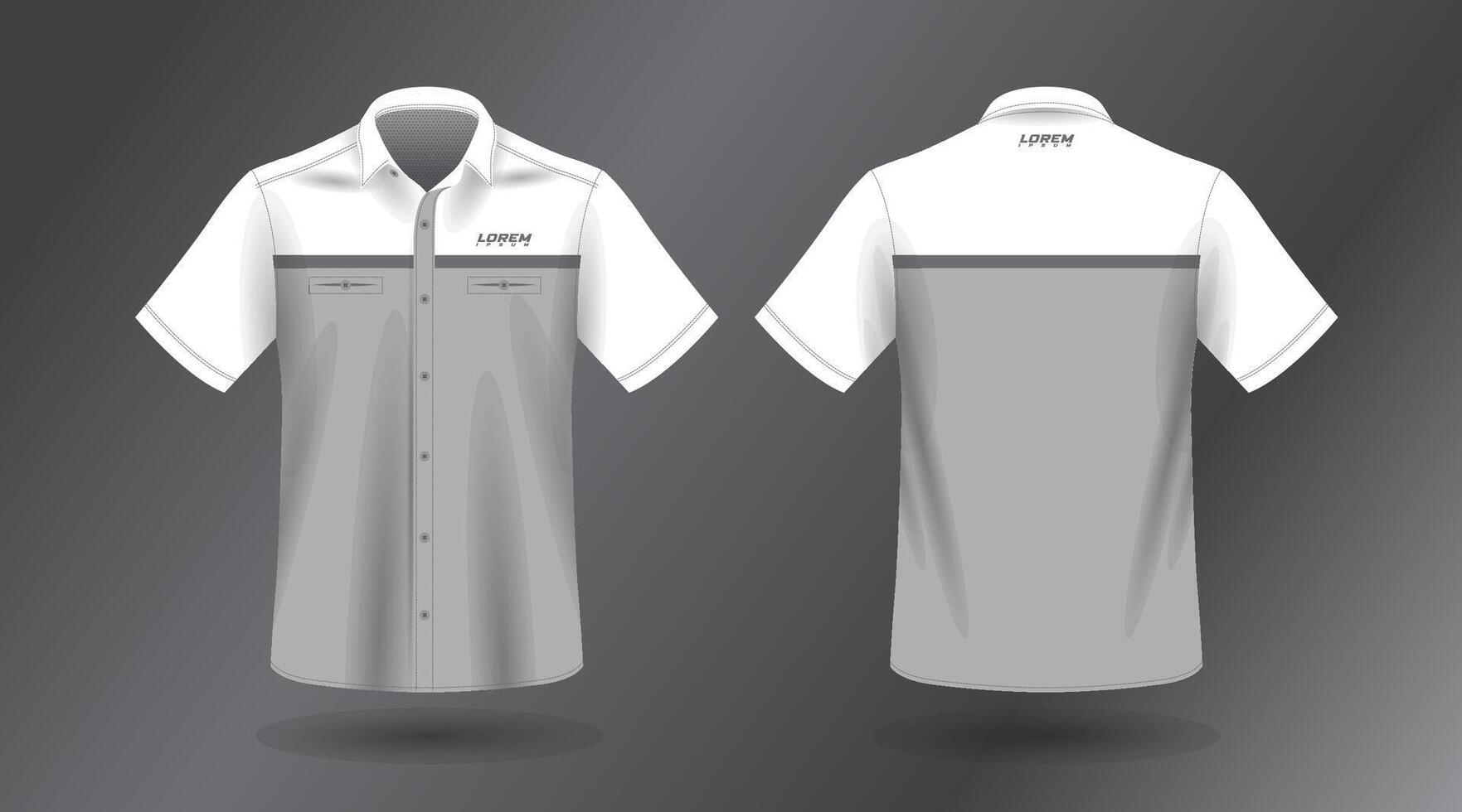 short sleeve work shirt vector