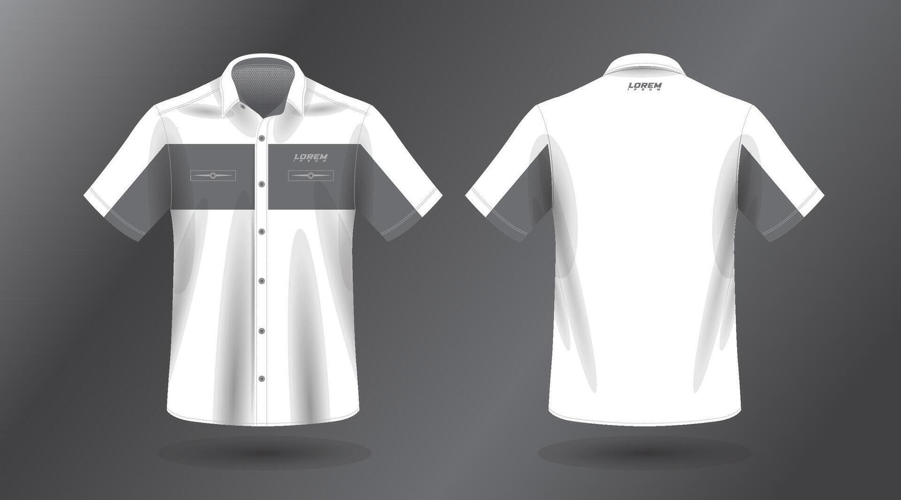 short sleeve work shirt vector