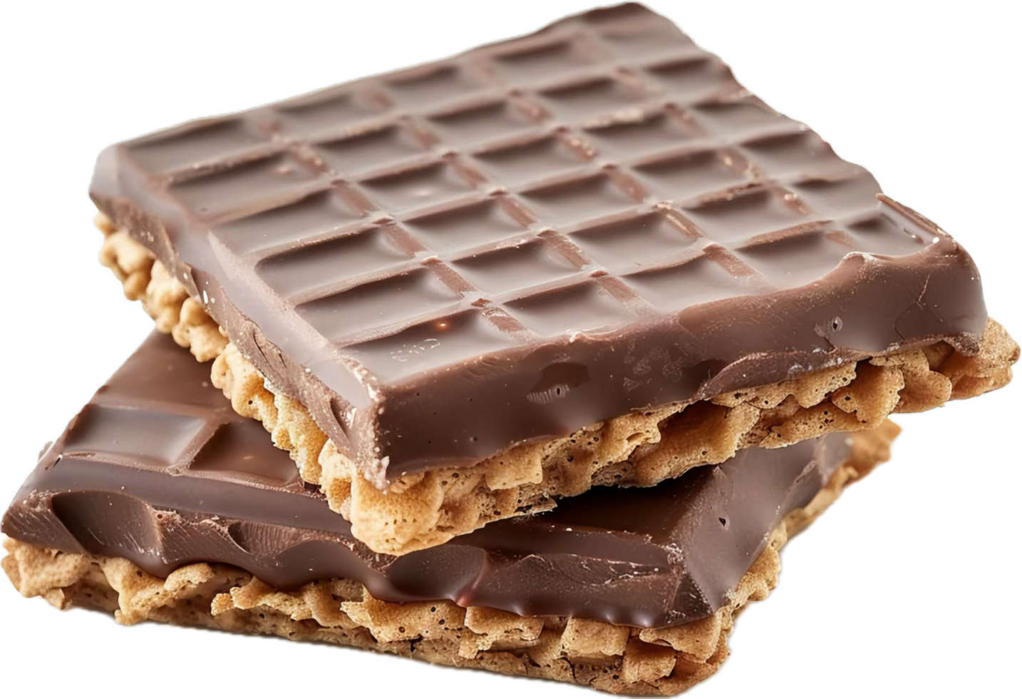 Stack of Chocolate Covered Wafer Biscuits. png