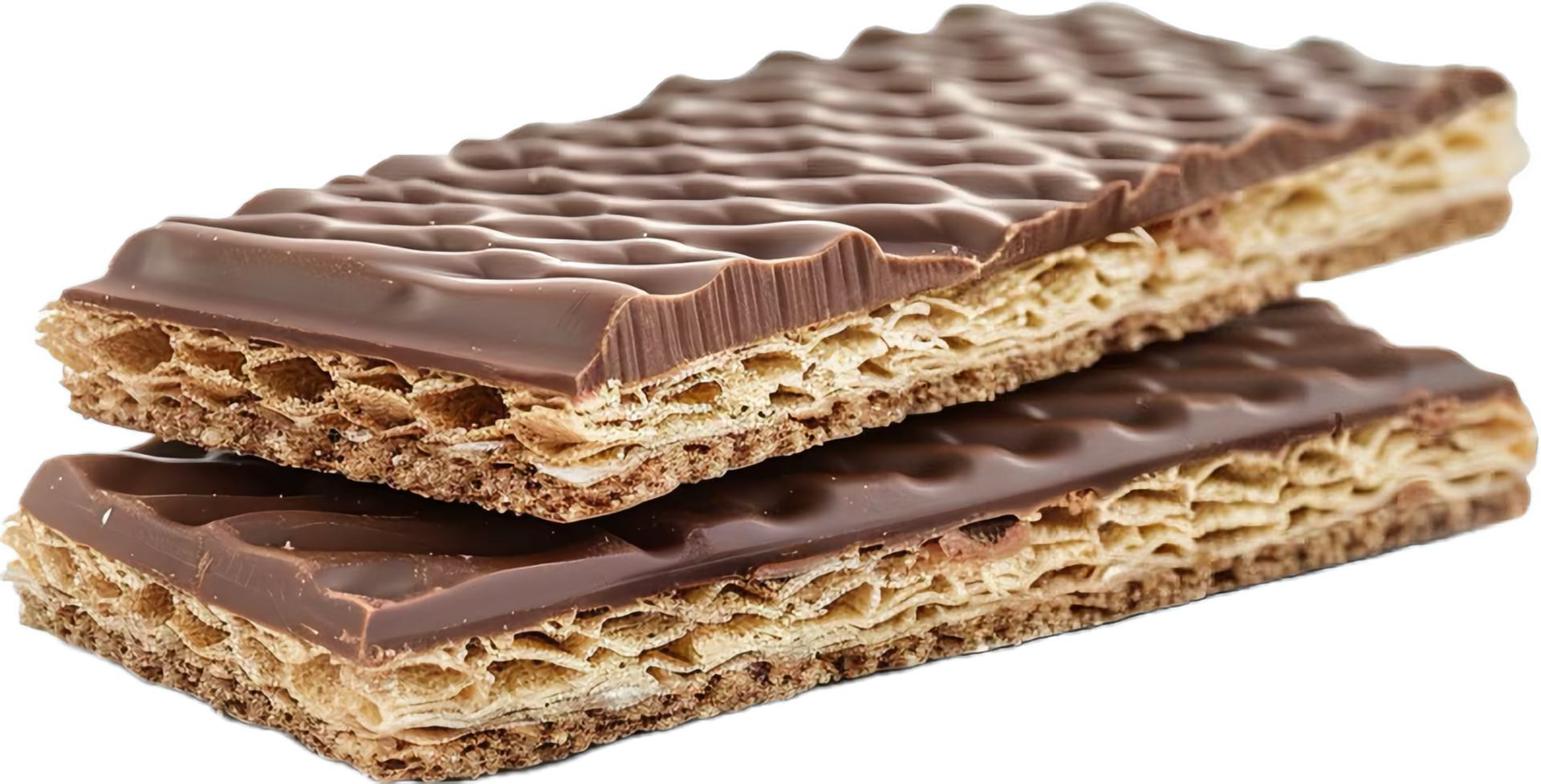 Stack of Chocolate Covered Wafer Biscuits. png